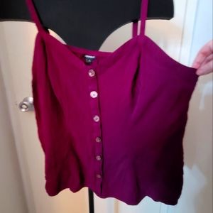 Plum button up tank
